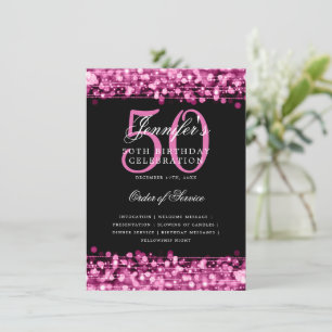 Élégant 50e anniversaire programme fête Menu Hot P