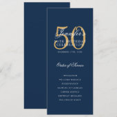 Élégant 50e anniversaire Programme Marine Blue Gol (Devant / Derrière)