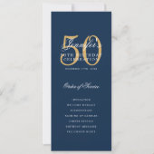 Élégant 50e anniversaire Programme Marine Blue Gol (Devant)