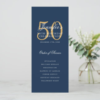 Élégant 50e anniversaire Programme Marine Blue Gol