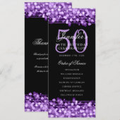 Élégant 50e Anniversaire Programme Merci pourpre (Devant / Derrière)