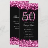 Élégant 50e Anniversaire Programme Merci rose chau (Devant / Derrière)