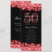 Élégant 50e Anniversaire Programme Merci rouge (Devant / Derrière)