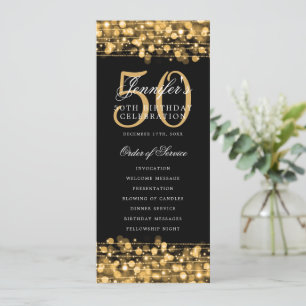 Élégant 50e Anniversaire Programme Or avec Merci