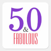 Elegant 50e en fantastisch verjaardagsfeest vierkante sticker (Voorkant)