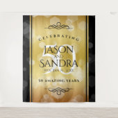 Elegant 50e gouden huwelijksjubileum wandkleed (Voorkant)