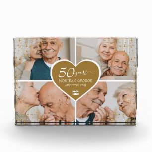 Elegant 50e Jubileum Foto Gold Heart Glitter