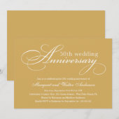 ELEGANT 50E | JUBILEUM-INVITATIE IN BEDING KAART (Voorkant / Achterkant)