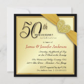 Elegant 50e Jubileum Partij Uitnodigingen (Voorkant)