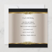 Elegant 50e verjaardag Cream Gold Black Kaart (Achterkant)