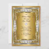 Elegant 50e verjaardag Gold Silver Diamonds Kaart (Achterkant)