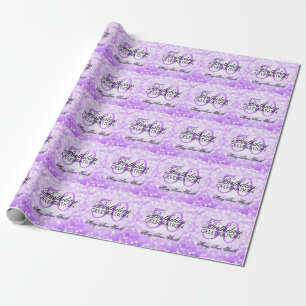 Elegant 50e verjaardag Paarse glitterlichten Cadeaupapier