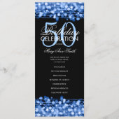 Elegant 50e verjaardag Programma Blauw met Menu (Voorkant)