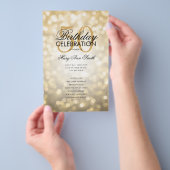Elegant 50e verjaardag Programma Licht Goud met Me Flyer (Hand)