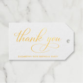 Elegant 50e verjaardagsfeest Dank u Cadeaulabels (Voorkant (horizontaal))