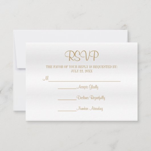 Élégant 50ème anniversaire de Mariage - RSVP (Dos)