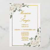 Élégant 50ème Faire-part de mariage en espagnol (Recto)