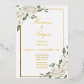 Élégant 50ème Faire-part de mariage en espagnol (Recto)