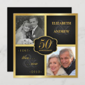 Elegant 50ste jubileumfeest viering hernieuwde huw kaart (Voorkant / Achterkant)