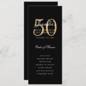 Elegant 50ste verjaardag programma Gold Black Beda (Voorkant / Achterkant)