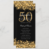 Elegant 50ste verjaardag programma Gold Menu + Dan (Voorkant / Achterkant)