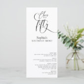 Elegant 50ste verjaardagsfeestje menu (Staand voorkant)