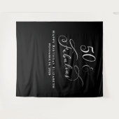 Elegant 50ste verjaardagsfeestje zwart wandkleed (Voorkant (horizontaal))