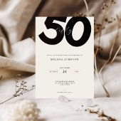 Elegant 50th Birthday Invitation - Minimal Style