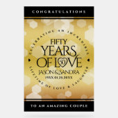 Elegant 50th Golden Wedding Jubileum Acryl Bord (Voorkant)