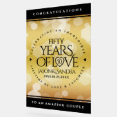 Elegant 50th Golden Wedding Jubileum Acryl Bord (Hoek)