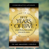 Elegant 50th Golden Wedding Jubileum Acryl Bord (Neutraal)