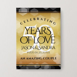 Elegant 50th Golden Wedding Jubileum Button