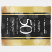 Elegant 50th Golden Wedding Jubileum Fleece Deken (Voorkant (Horizontaal))