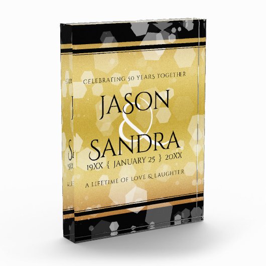 Elegant 50th Golden Wedding Jubileum Fotoblokken (Links)