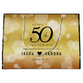 Elegant 50th Golden Wedding Jubileum Groot Cadeauzakje (Voorkant)