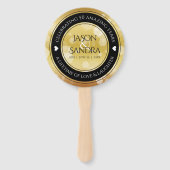 Elegant 50th Golden Wedding Jubileum Handwaaier (Voorkant)