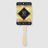 Elegant 50th Golden Wedding Jubileum Handwaaier (Voorkant)