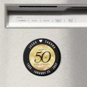 Elegant 50th Golden Wedding Jubileum Magneet (Insitu (Vaatwasser))