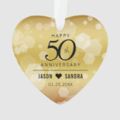 Elegant 50th Golden Wedding Jubileum Ornament (achterkant)