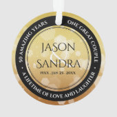 Elegant 50th Golden Wedding Jubileum Ornament (achterkant)