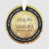 Elegant 50th Golden Wedding Jubileum Ornament (voorkant)