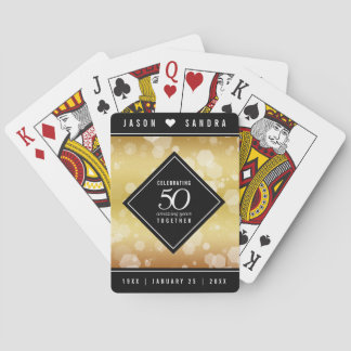 Elegant 50th Golden Wedding Jubileum Pokerkaarten