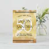 Elegant 50th Golden Wedding Jubileum Save The Date (Staand voorkant)