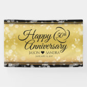 Elegant 50th Golden Wedding Jubileum Spandoek (Horizontaal)