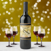 Elegant 50th Golden Wedding Jubileum Wijn Etiket