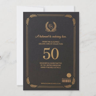Elegant 50th Wedding Anniversary Card Kaart