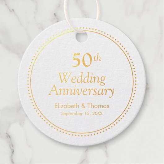 Elegant 50th Wedding Jubileum Bedankjes Labels (Voorkant)