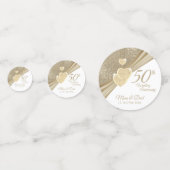 Elegant 50th Wedding Jubileum Confetti (Voorkanten)