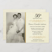 Elegant 50th Wedding Jubileum Fotouitnodiging Kaart (Voorkant / Achterkant)