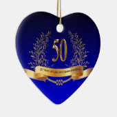Elegant 50th Wedding Jubileum Gifts Keramisch Ornament (Rechts)